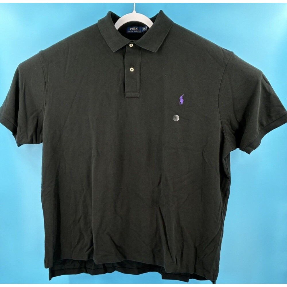 Polo Ralph Lauren Men’s 3XB Black Classic Fit Polo Shirt Purple Pony NWT